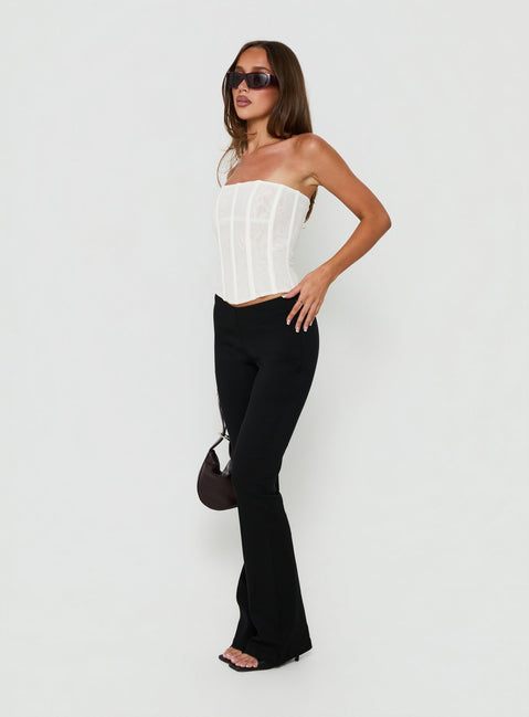 Zeni V Waist Bootleg Pants Black