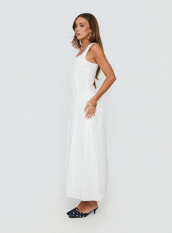 Mariette Panelled Midi Dress White