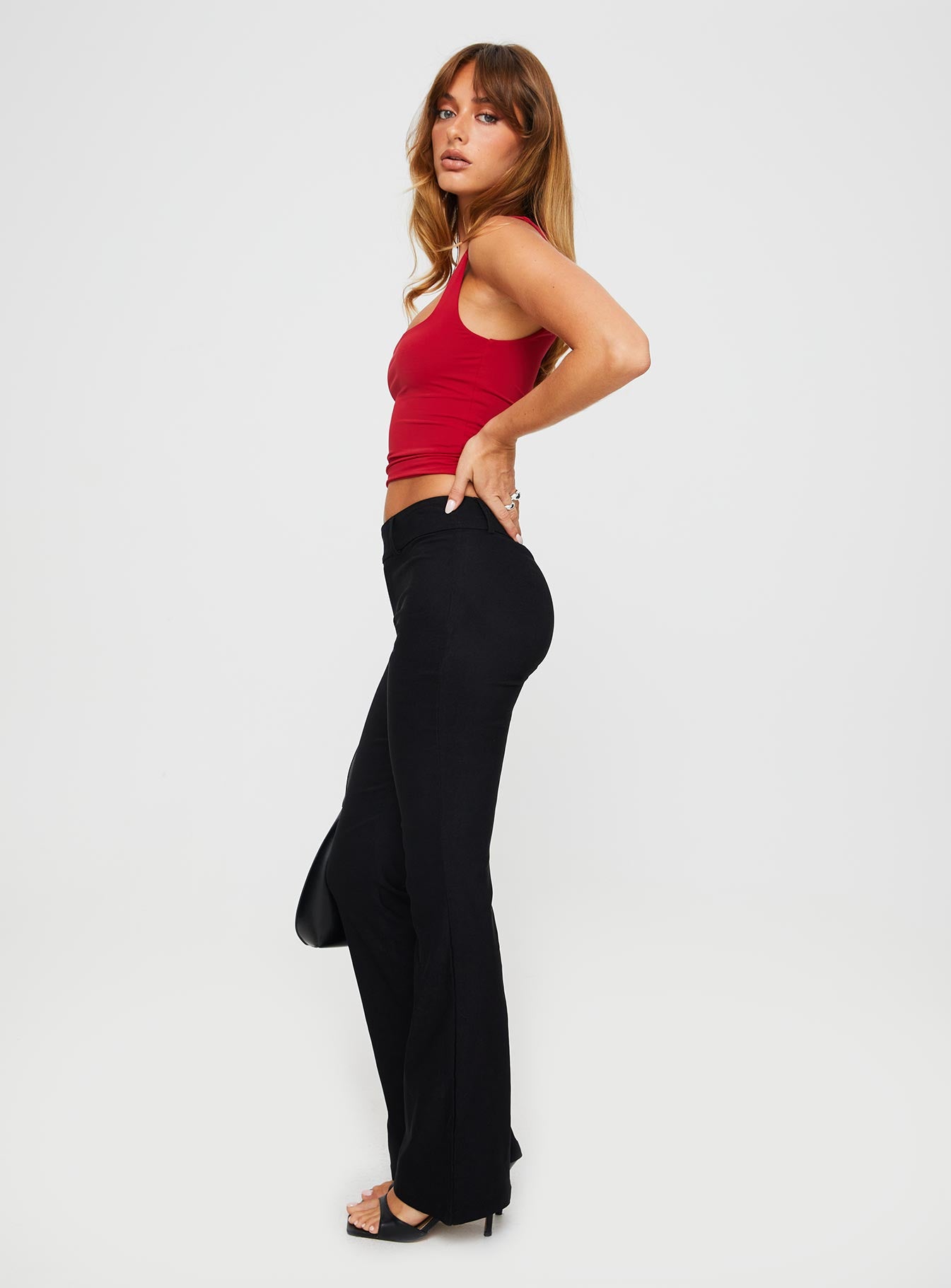 product Princess Polly High Waisted Pants High Waisted Pants  Kinkirk Flared Pants Black