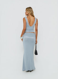 Crafted from the Zespri Jersey Maxi Skirt Slate in womens-skirts back view of model wearing Princess Polly