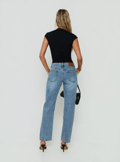 Fedela Mid Rise Tapered Jeans Light Vintage Blue