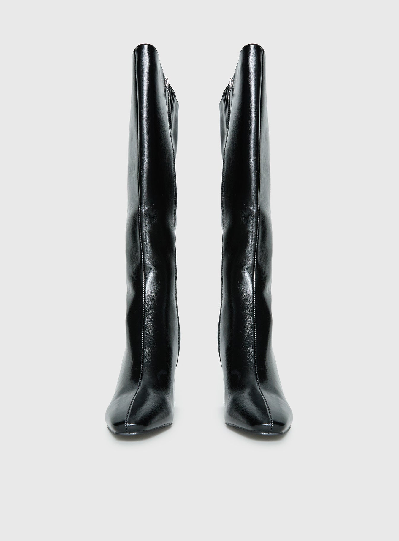 Sawyer Knee High Boots Black Crinkle