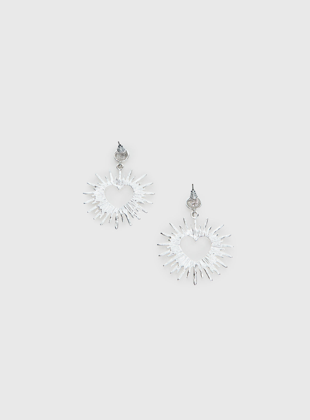 Manifest It Heart Earrings Silver