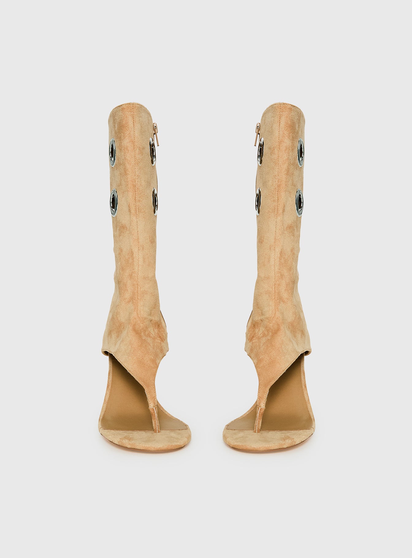 Situationship Eyelet Open Toe Heels Tan