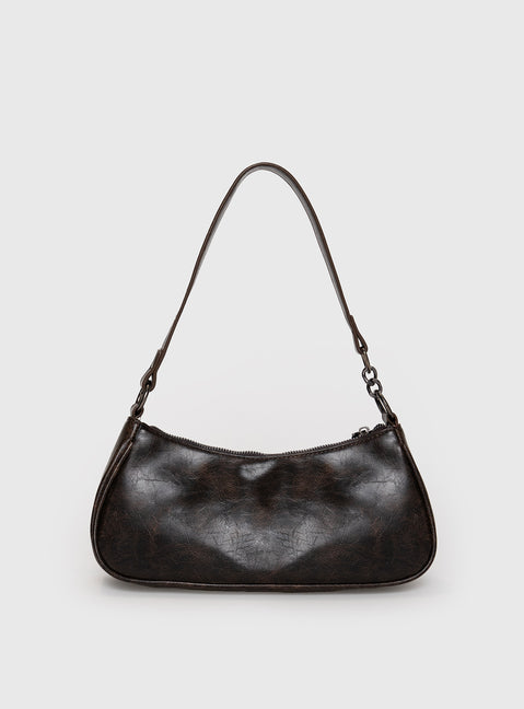 Faux leather shoulder bag Adjustable & removable cross-body and shoulder straps, silver-toned hardware, zip fastening, twin front pockets with magnetic button fastening, flat base