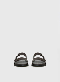 Dedication Double Strap Sandals Chocolate