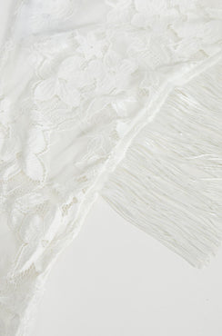 Elizebeth Tie Waist Tassel Belt White