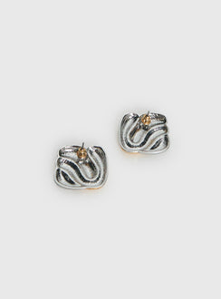 Heavenly Dream Square Earrings Gold / Silver