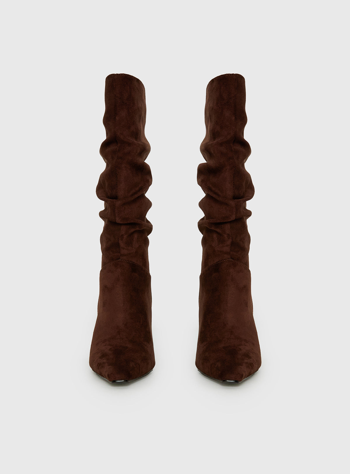 Such A Charmer Faux Suede Scrunch Boot Chocolate