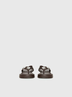 Paislee Stud Detail Sandals Brown
