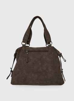 Olsenn Faux Suede Oversized Shoulder Bag Slate