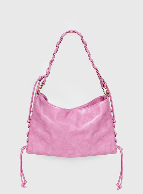 Amadea Tie Detail Shoulder Bag Pink