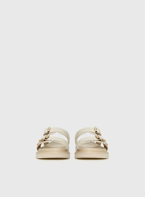 Roxxie Sandals Beige Linen