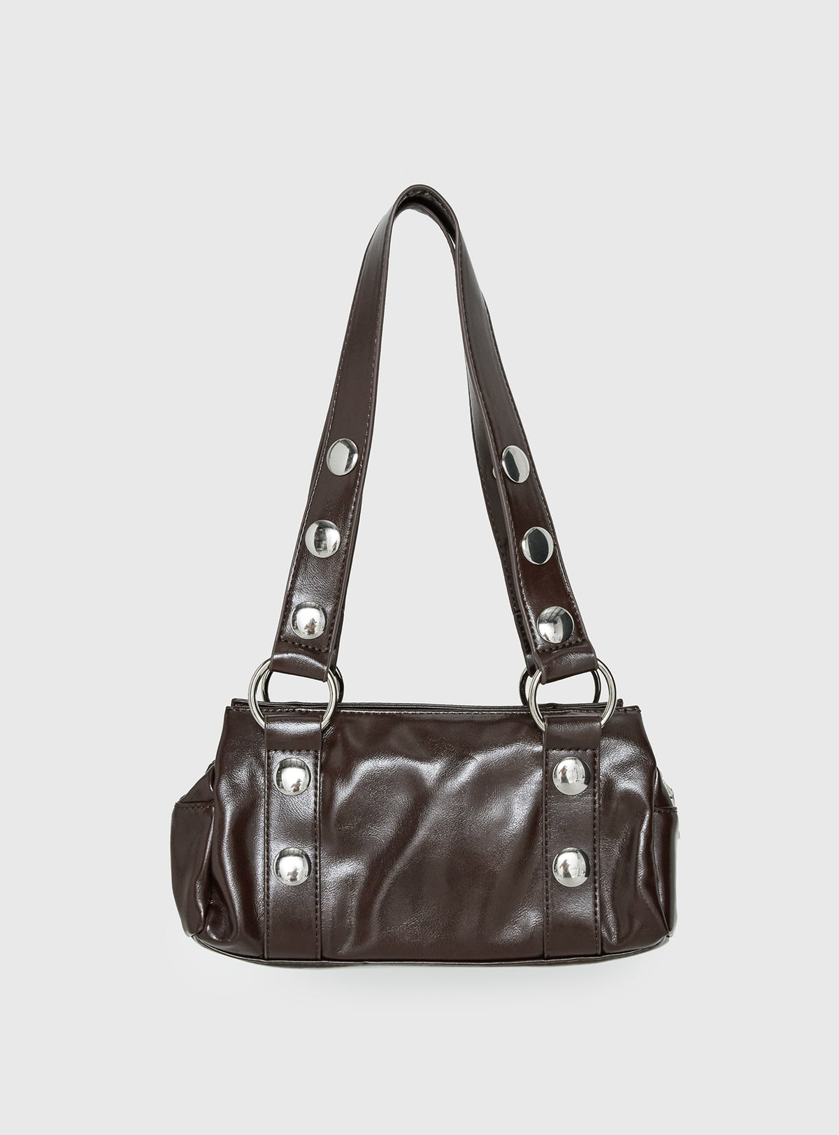 Amarra Studded Faux Leather Shoulder Bag Washed Brown