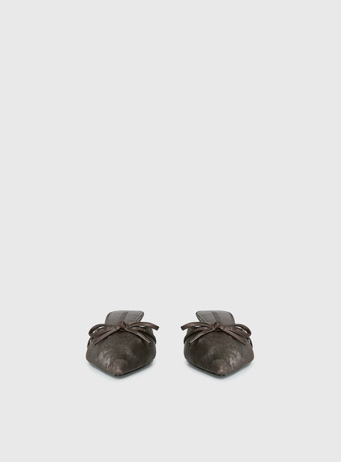 Unrivaled Pointed Toe Faux Suede Heels Chocolate