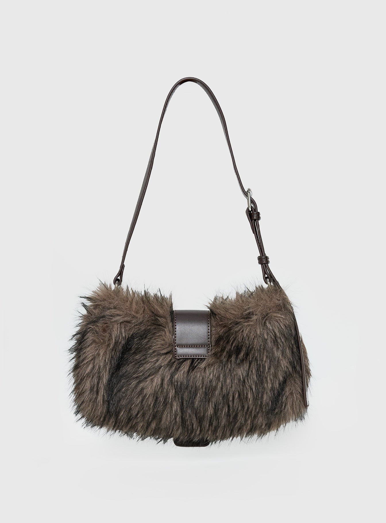 Elliot Faux Fur Shoulder Bag Brown