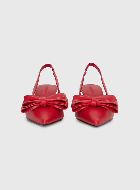 Janna Pointed Toe Heels Red