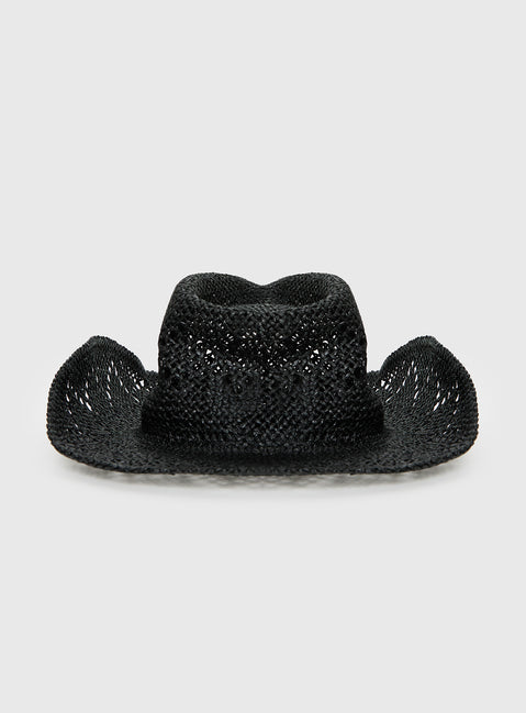 Avyanna Straw Cowboy Hat Black