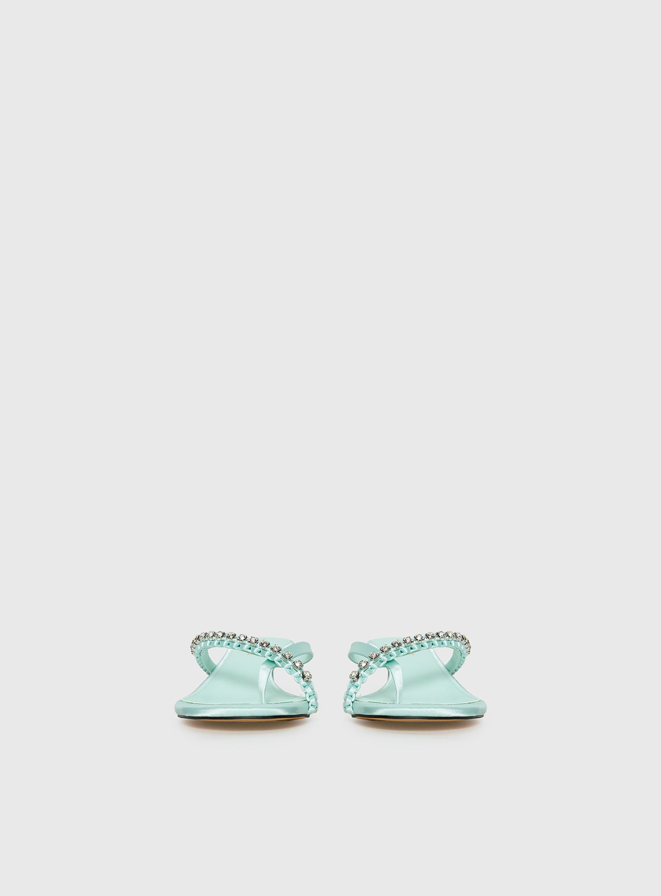 Little Italy Diamante Detail Thong Heels Aqua