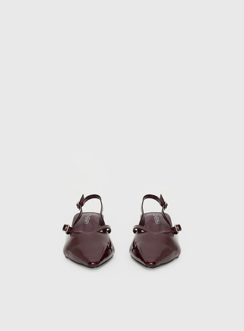 Therapy Irving Slingback Heels Burgundy
