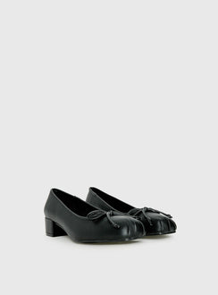 Therapy Sire Block Heel Ballerina Shoes Black