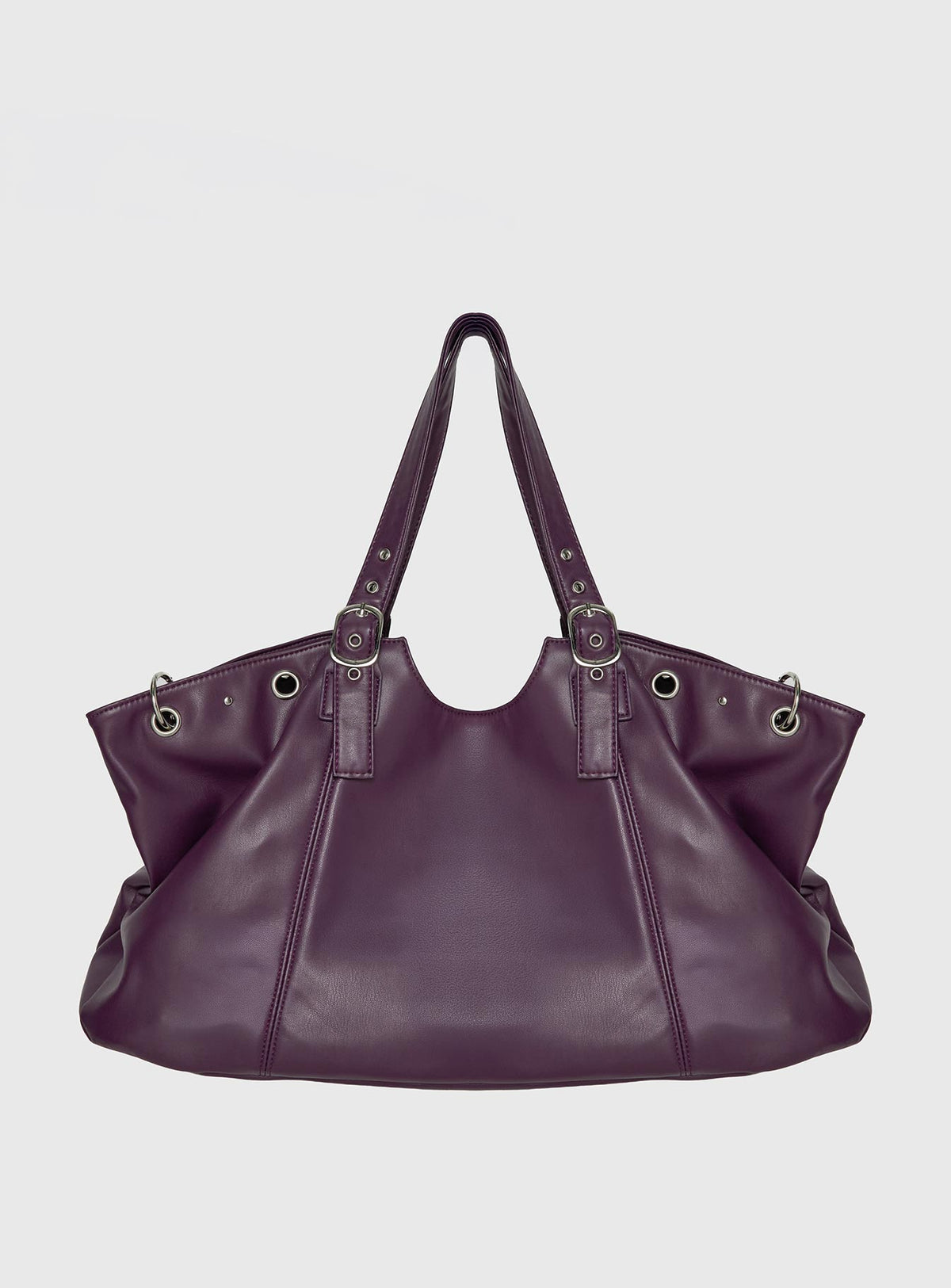 Amaria Buckle Detail Shoulder Bag Plum