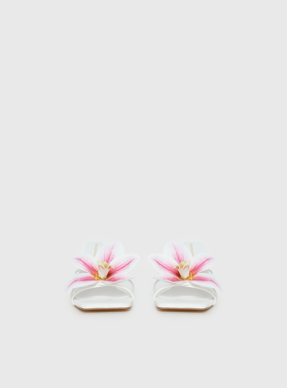Exotic Etty Floral Detail Heels White