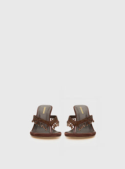 Ameliah Tassel Heels Brown