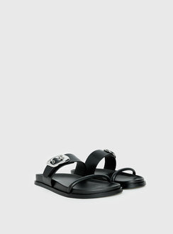 Worth It Buckle Detail Sandals Black