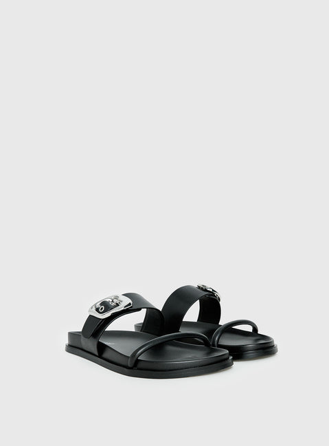 Worth It Buckle Detail Sandals Black