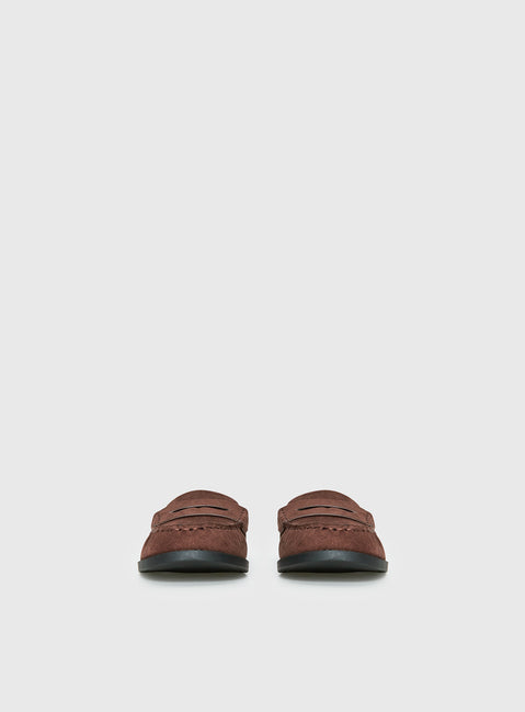Therapy Atticus Faux Suede Slip On Loafer Brown