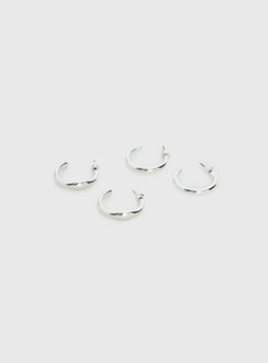 Lahna Hoop Earring Pack Silver