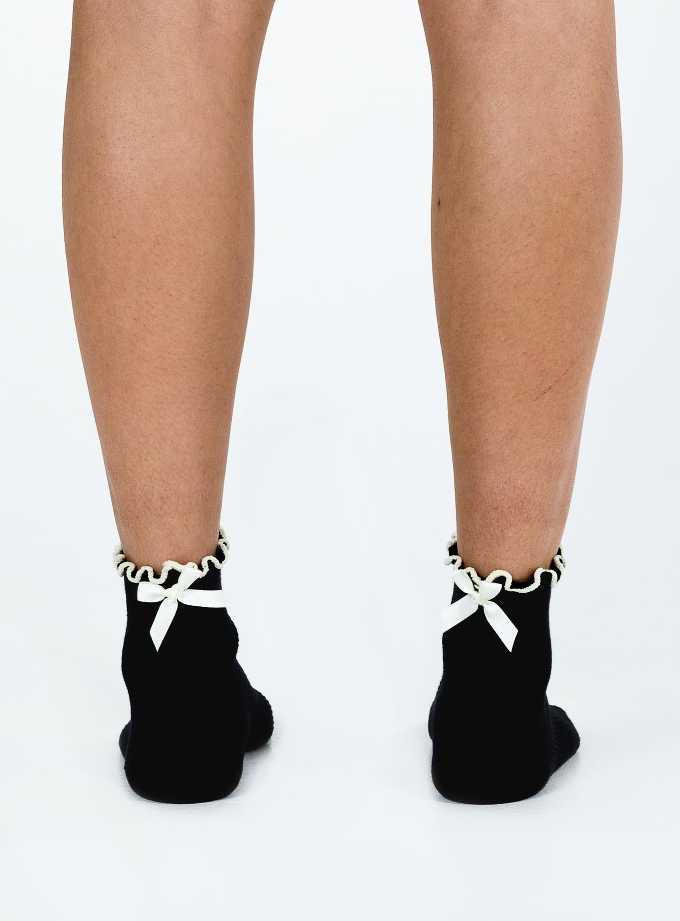 Socks Bow detail Lettuce edge cuff Good stretch
