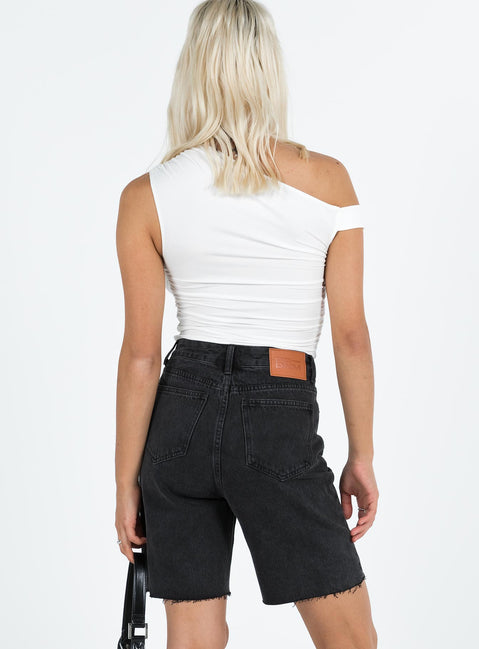 product Xena Long Denim Shorts Black Princess Polly High Waisted Shorts 