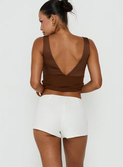Florana Belted Mini Shorts White