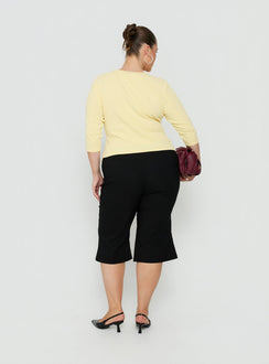Discover the Samaira Capri Pant Black Curve womens-regular-pants with high-rise back view of model wearing Princess Polly