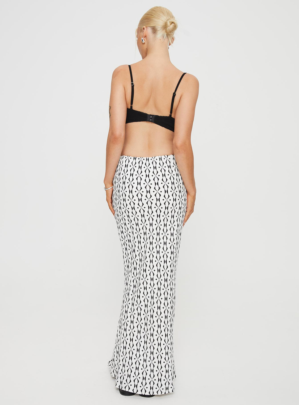 product Mercer Linen Blend Maxi Skirt Black / White Princess Polly  Maxi 