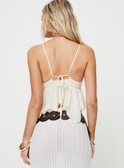 product Princess Polly Sleeveless Square Neck  Laren Flutter Cami Top Ivory