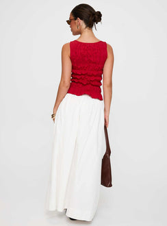 back view of model wearing Princess Polly Felipa Maxi Skirt White Maxi 