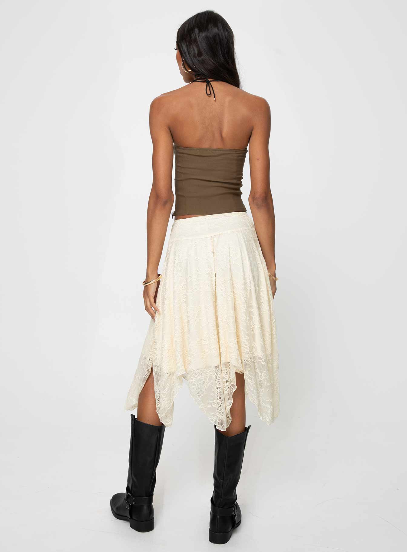 product Enslee Midi Skirt Cream Princess Polly  Midi Skirts 
