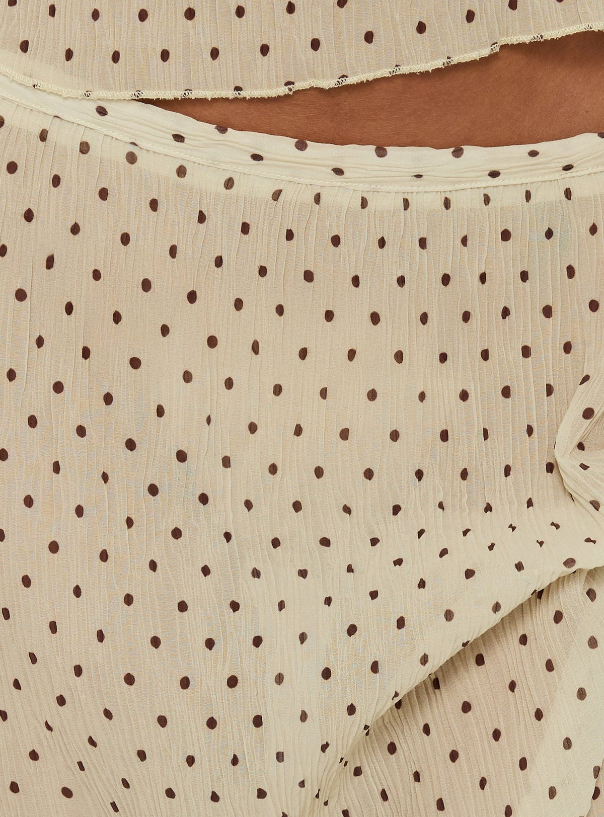 Discover the Ford Maxi Skirt Butter Chocolate Polka Dot in womens-skirts featuring maxi length construction Princess Polly