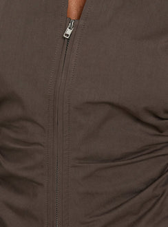 Delvira Cinched Long Sleeve Top Charcoal