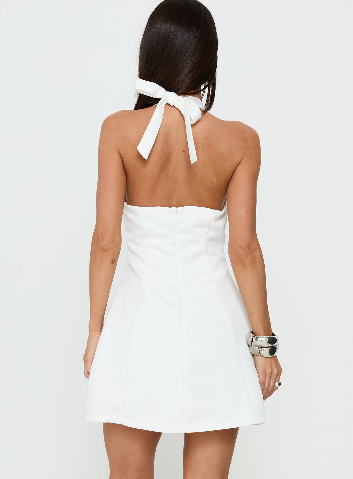 Deana Halter Mini Dress White