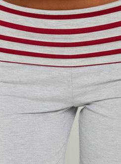 Introducing Jetset Pants Grey / Red Stripe womens-regular-pants featuring mid-rise detail