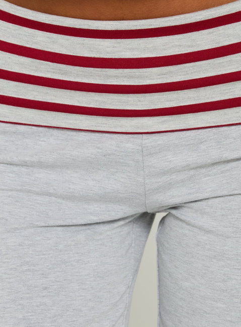 Introducing Jetset Pants Grey / Red Stripe womens-regular-pants featuring mid-rise detail