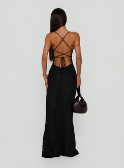 Celena Maxi Dress Black Burnout