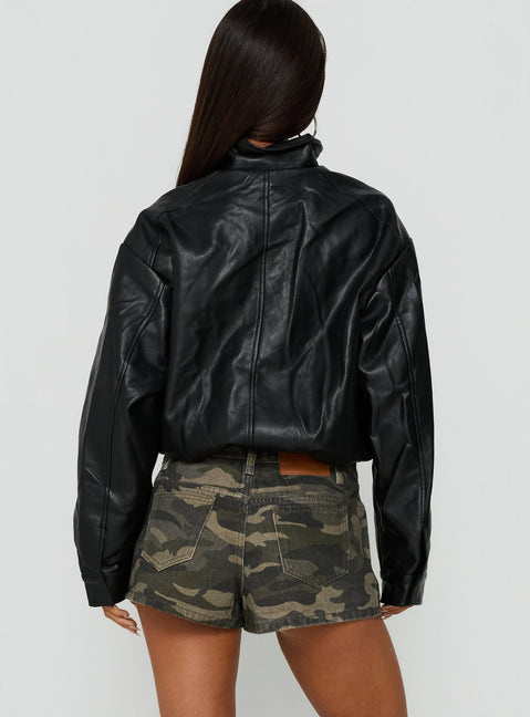 Dreamful Low Rise Mini Denim Short Washed Camo Tall