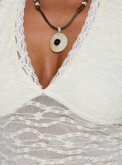 Snowdrift Lace Halter Top Cream