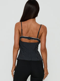 Renaissance Corset Top Navy Pinstripe