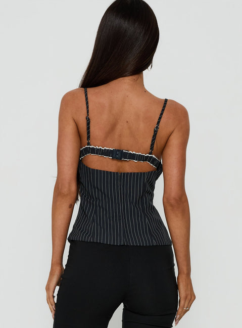 Renaissance Corset Top Navy Pinstripe
